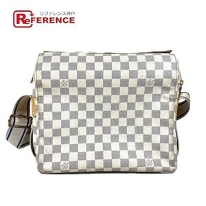 Louis Vuitton Damier Azur White Naviglio Shoulder Bag Canvas